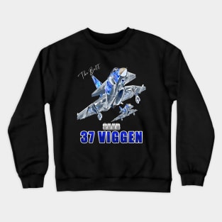 Saab 37 Viggen Swedish Multi Combat Aircraft Crewneck Sweatshirt